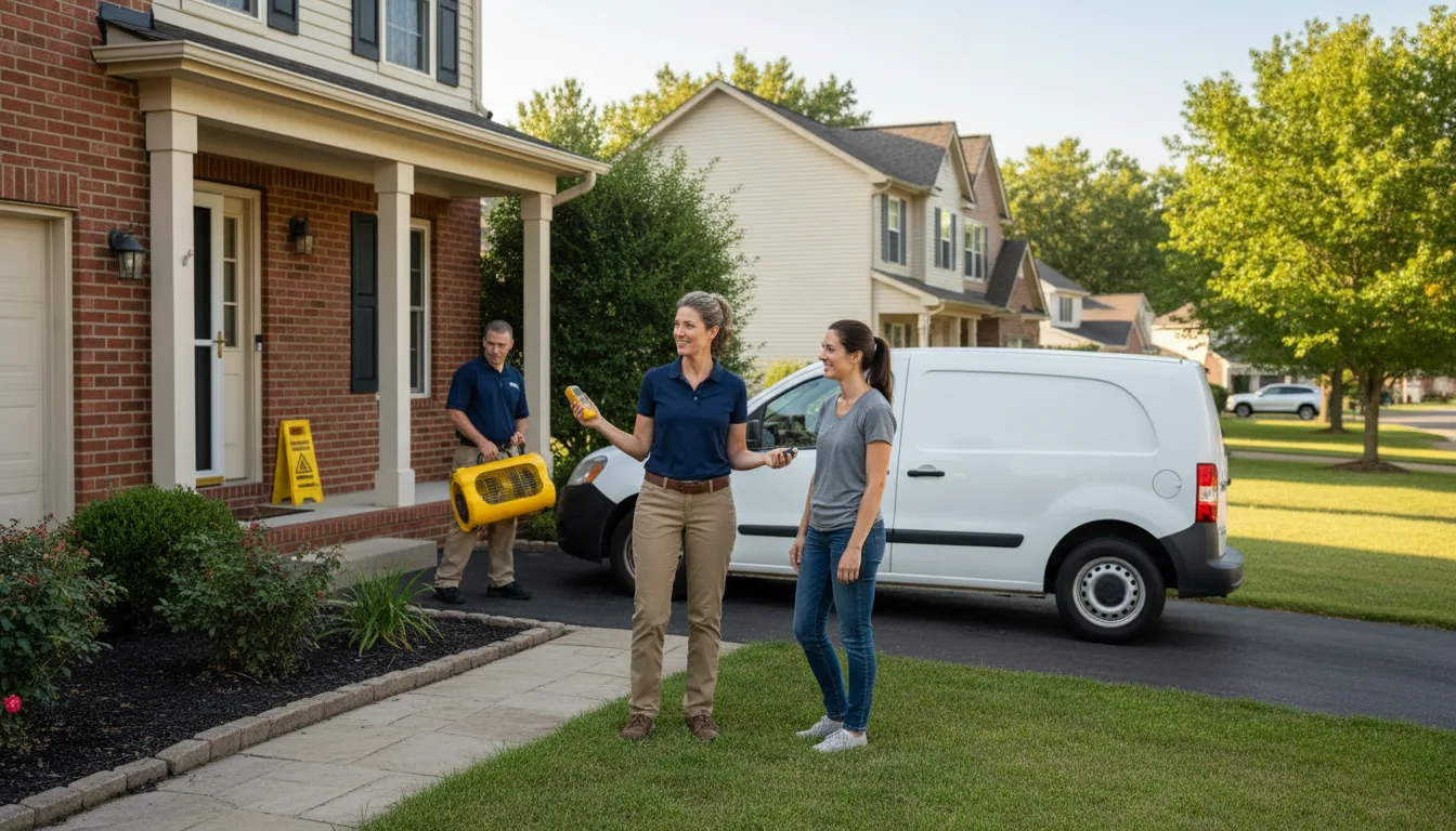 Residential water damage restoration in Viola, IL